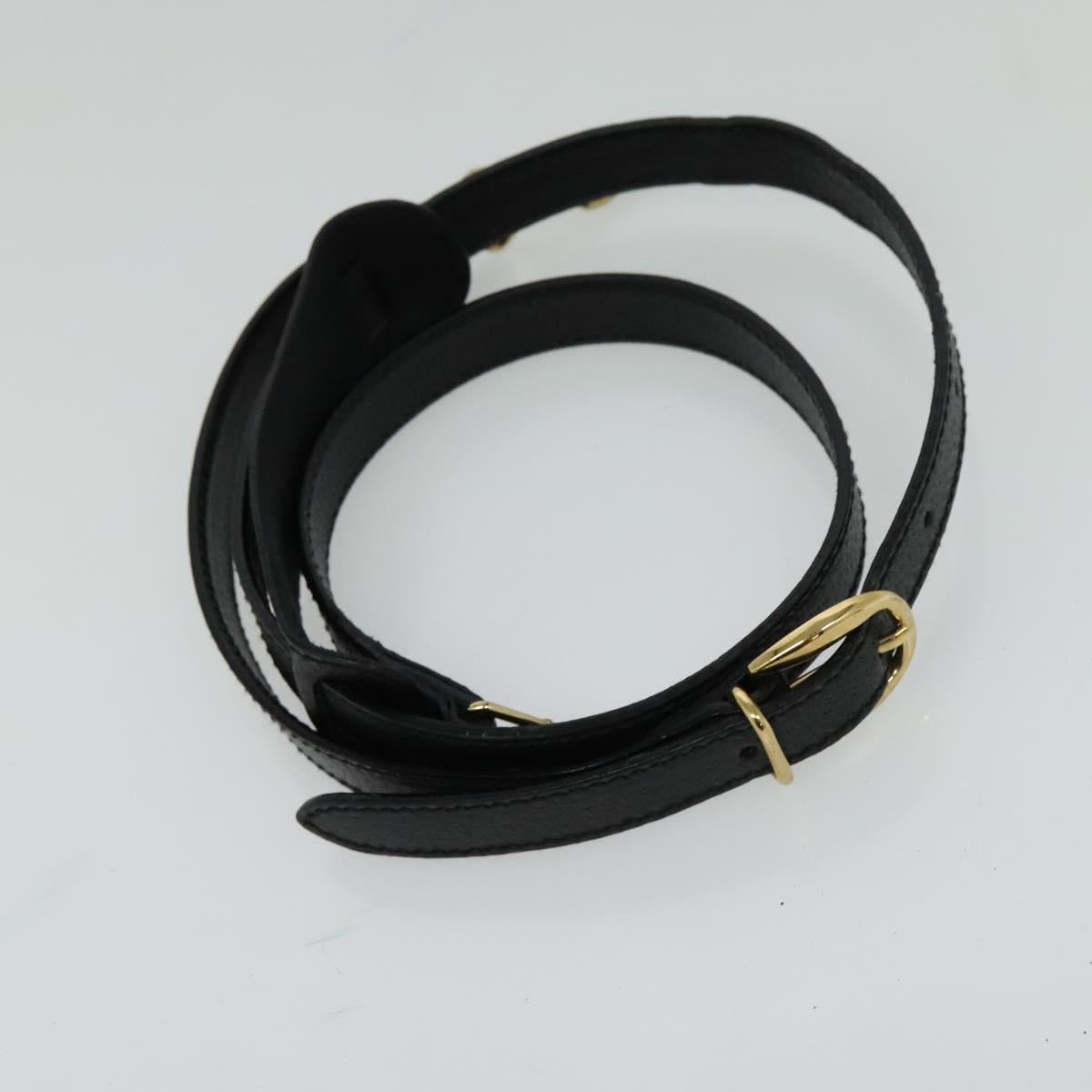GUCCI Bamboo Hand Bag Leather 2way Black Gold 013 2122 2491 Auth 125704