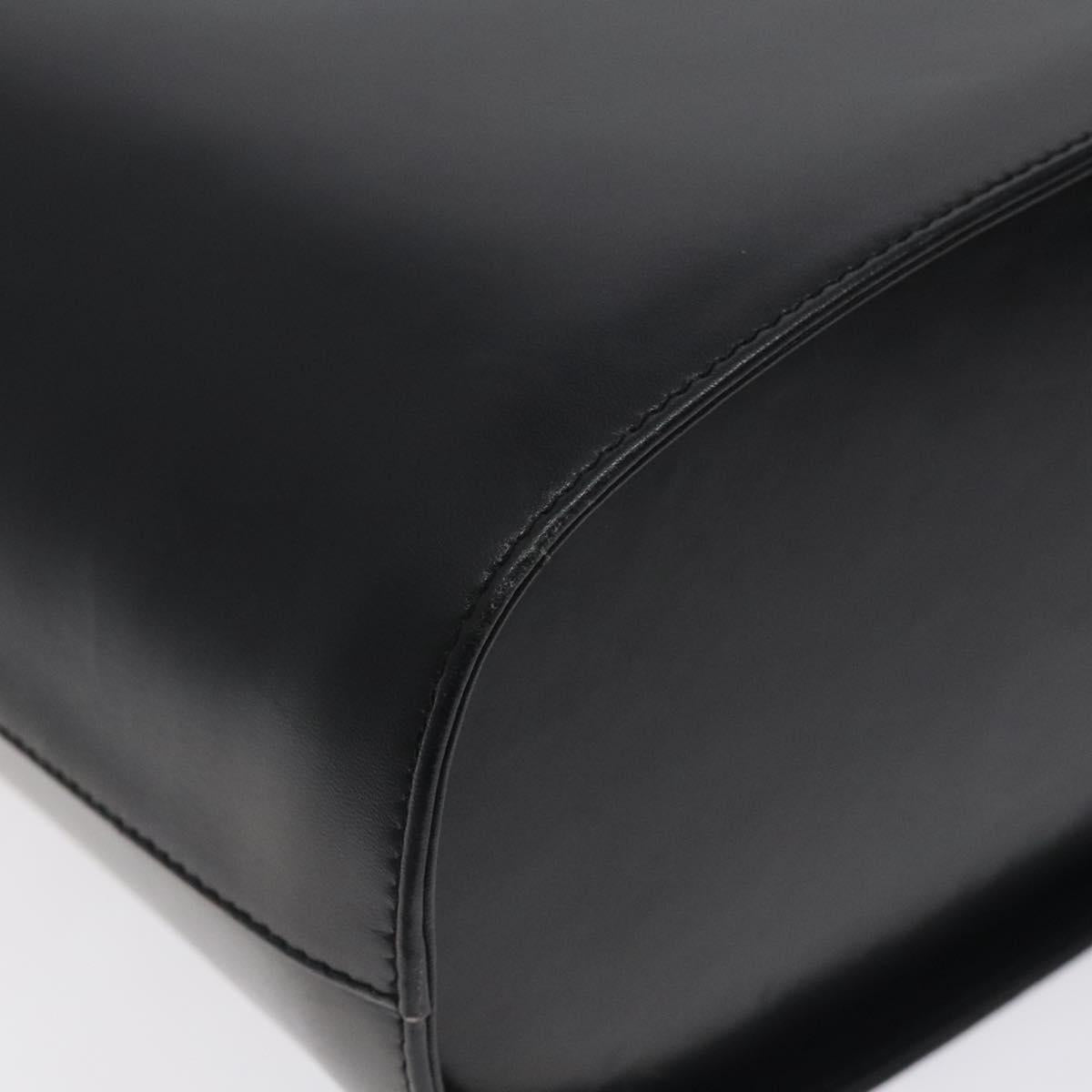 Salvatore Ferragamo Tote Bag Leather Black Gold Auth 125712