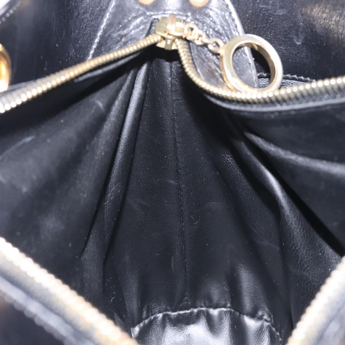 Salvatore Ferragamo Tote Bag Leather Black Gold Auth 125712