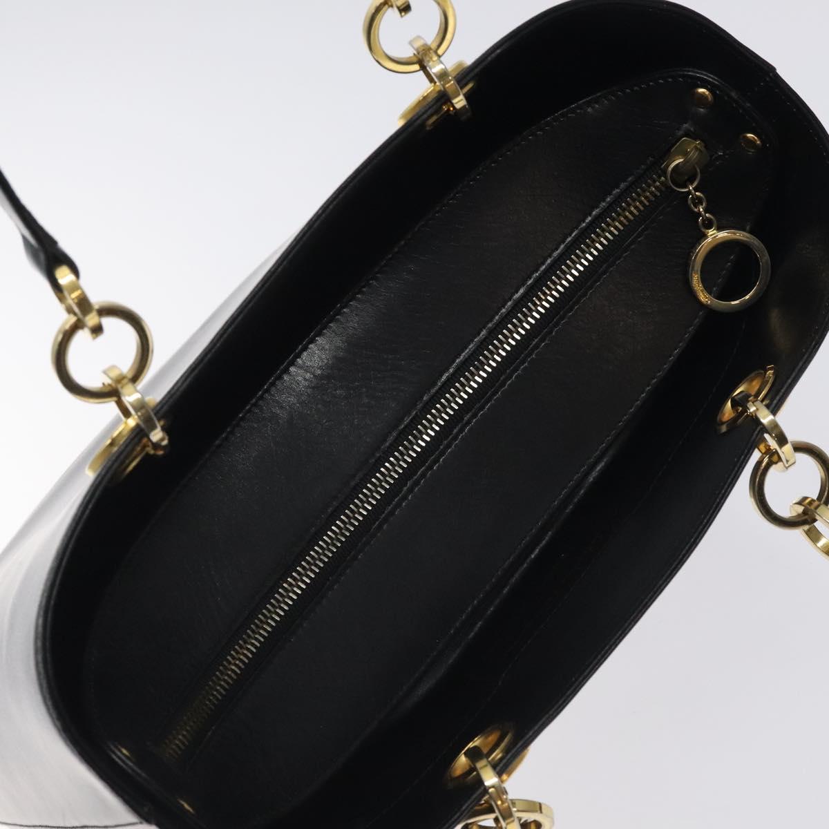 Salvatore Ferragamo Tote Bag Leather Black Gold Auth 125712