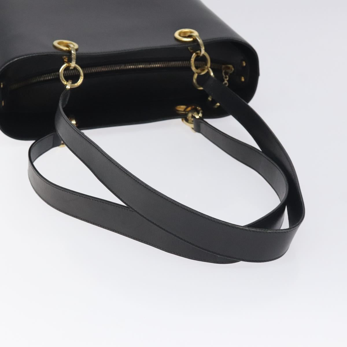 Salvatore Ferragamo Tote Bag Leather Black Gold Auth 125712