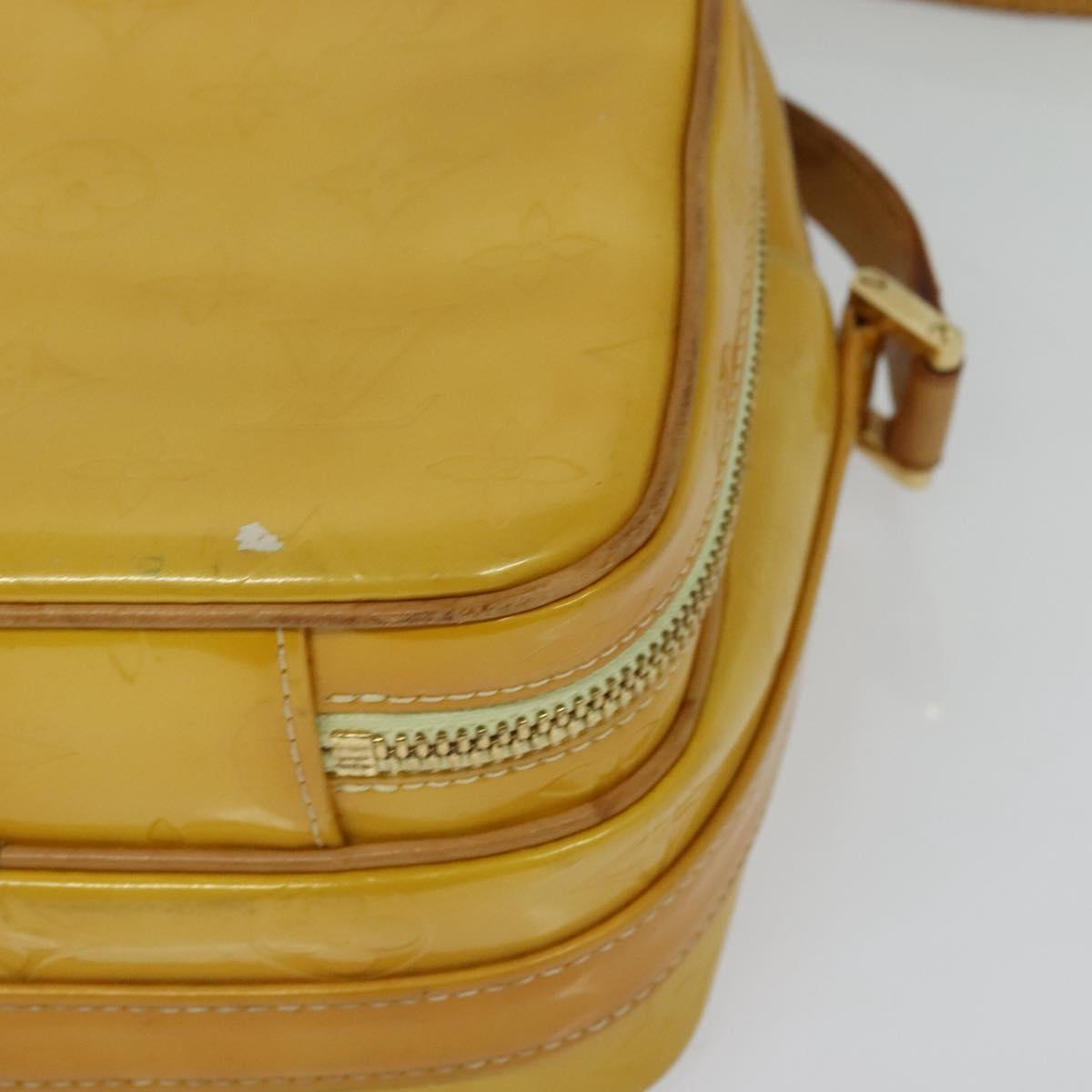 LOUIS VUITTON Monogram Vernis Wooster Bag Lime Yellow M91075 LV Auth 125717