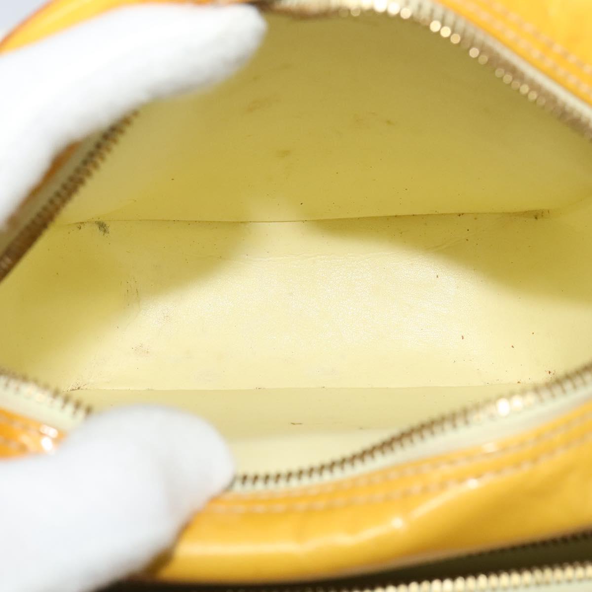LOUIS VUITTON Monogram Vernis Wooster Bag Lime Yellow M91075 LV Auth 125717