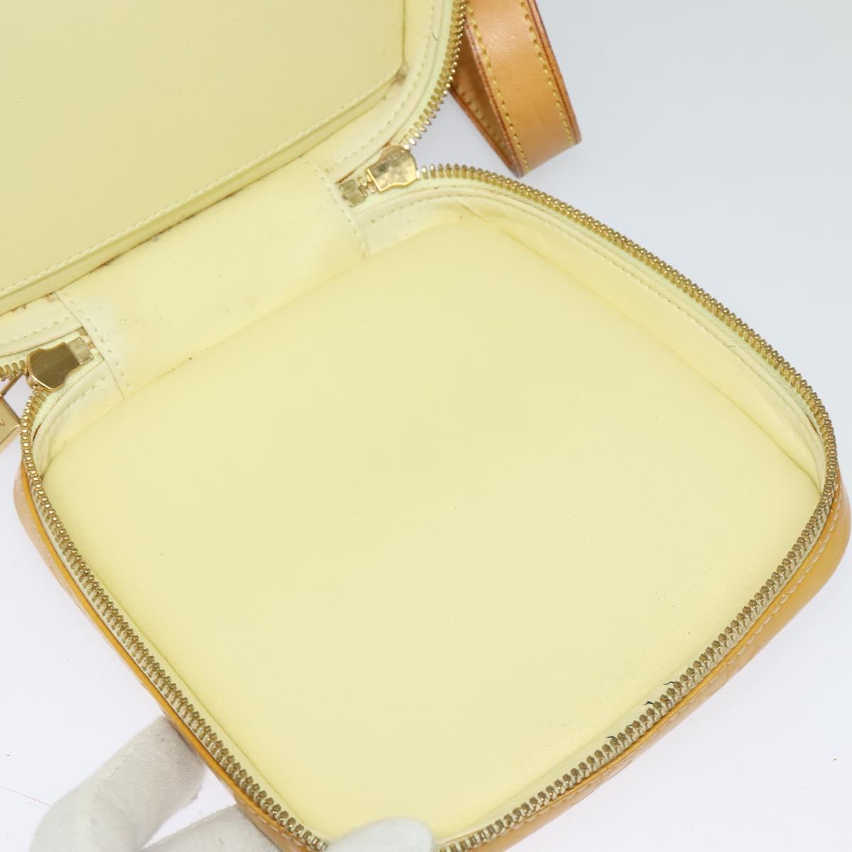 LOUIS VUITTON Monogram Vernis Wooster Bag Lime Yellow M91075 LV Auth 125717