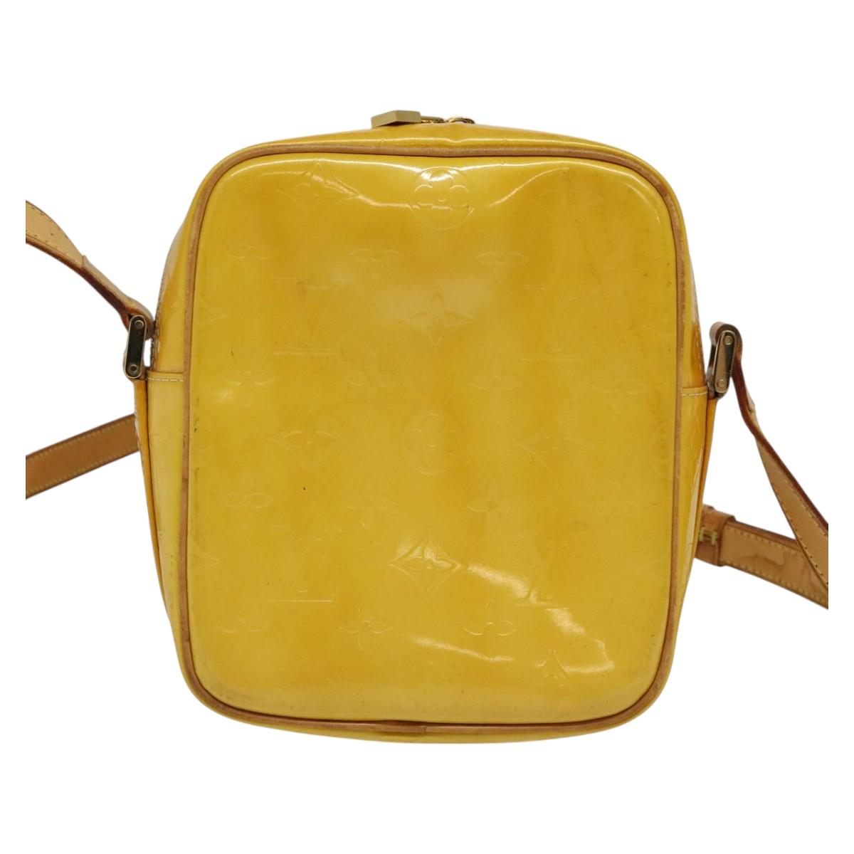 LOUIS VUITTON Monogram Vernis Wooster Bag Lime Yellow M91075 LV Auth 125717