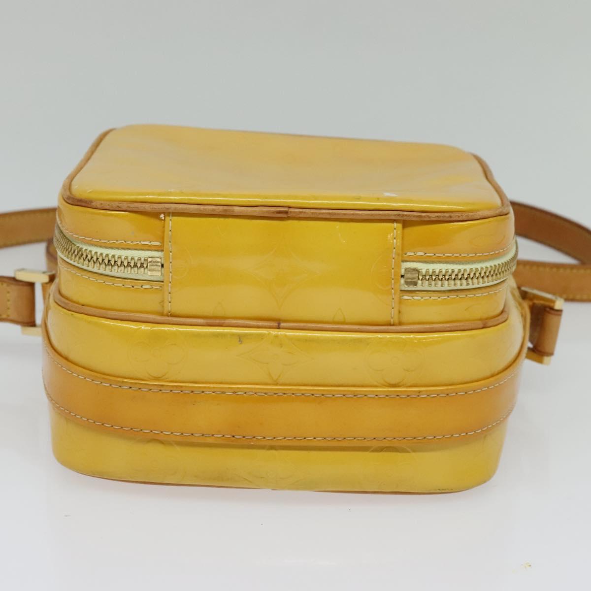 LOUIS VUITTON Monogram Vernis Wooster Bag Lime Yellow M91075 LV Auth 125717