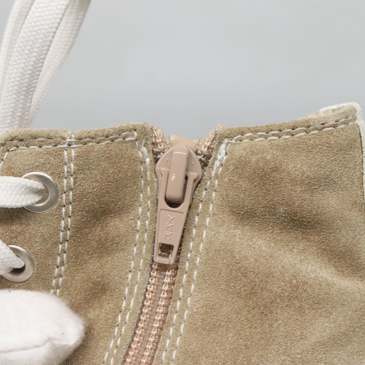 FENDI Sneakers Suede Beige Auth 125724