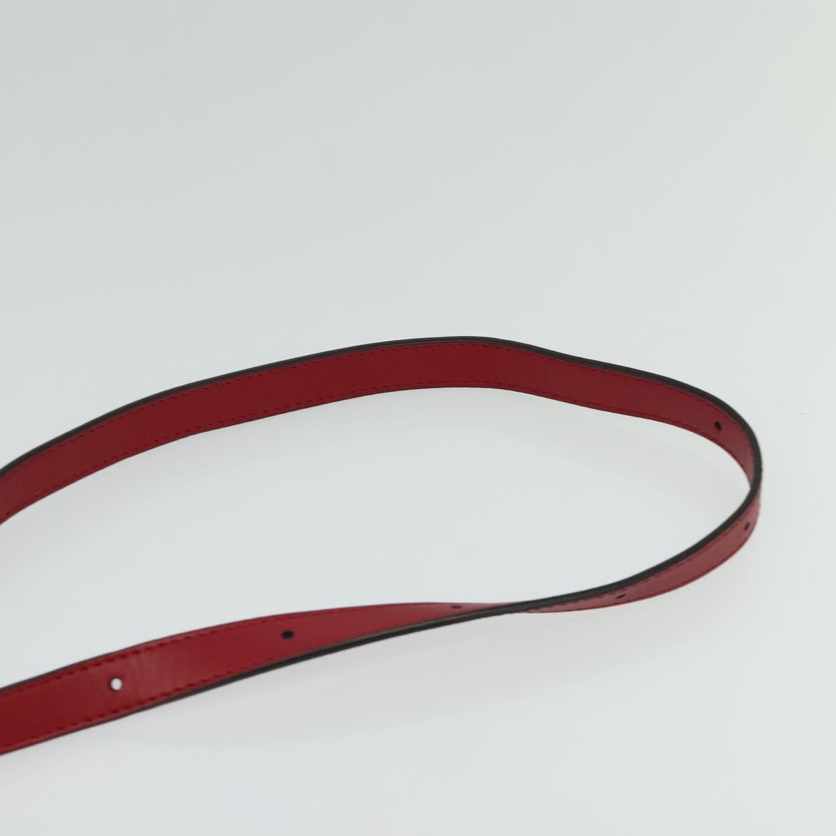 FENDI Zucca Shoulder Bag Leather Red Gold Auth 125736