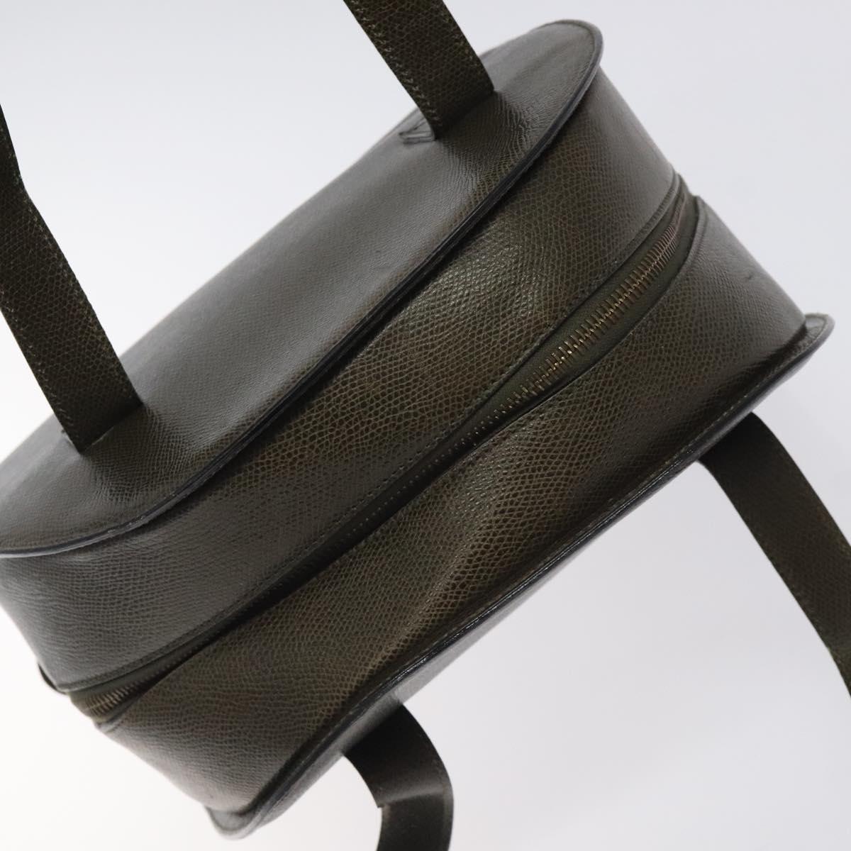 CELINE Shoulder Bag Leather Green Gold Auth 125743