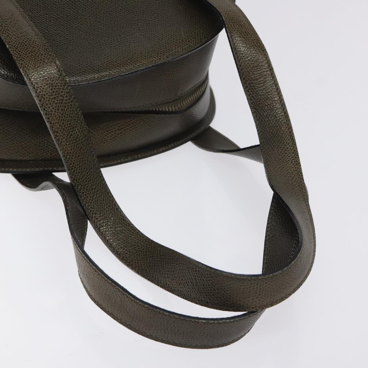 CELINE Shoulder Bag Leather Green Gold Auth 125743