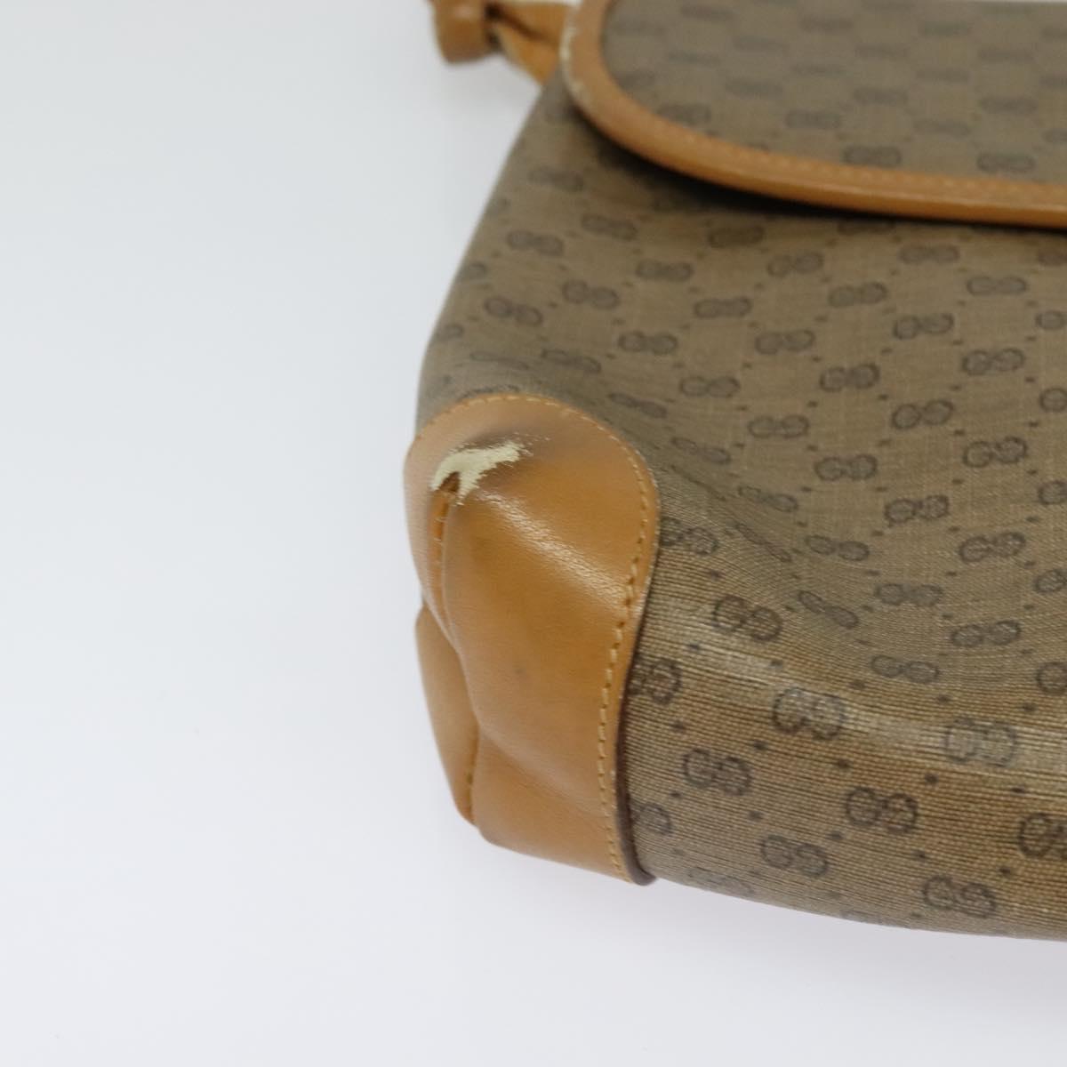 GUCCI Micro GG Supreme Shoulder Bag PVC Beige Gold 41 02 079 Auth 125755