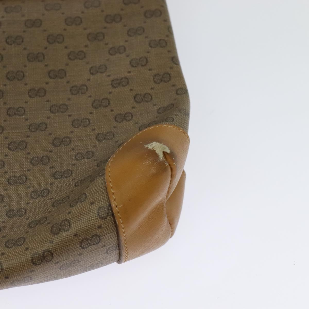 GUCCI Micro GG Supreme Shoulder Bag PVC Beige Gold 41 02 079 Auth 125755