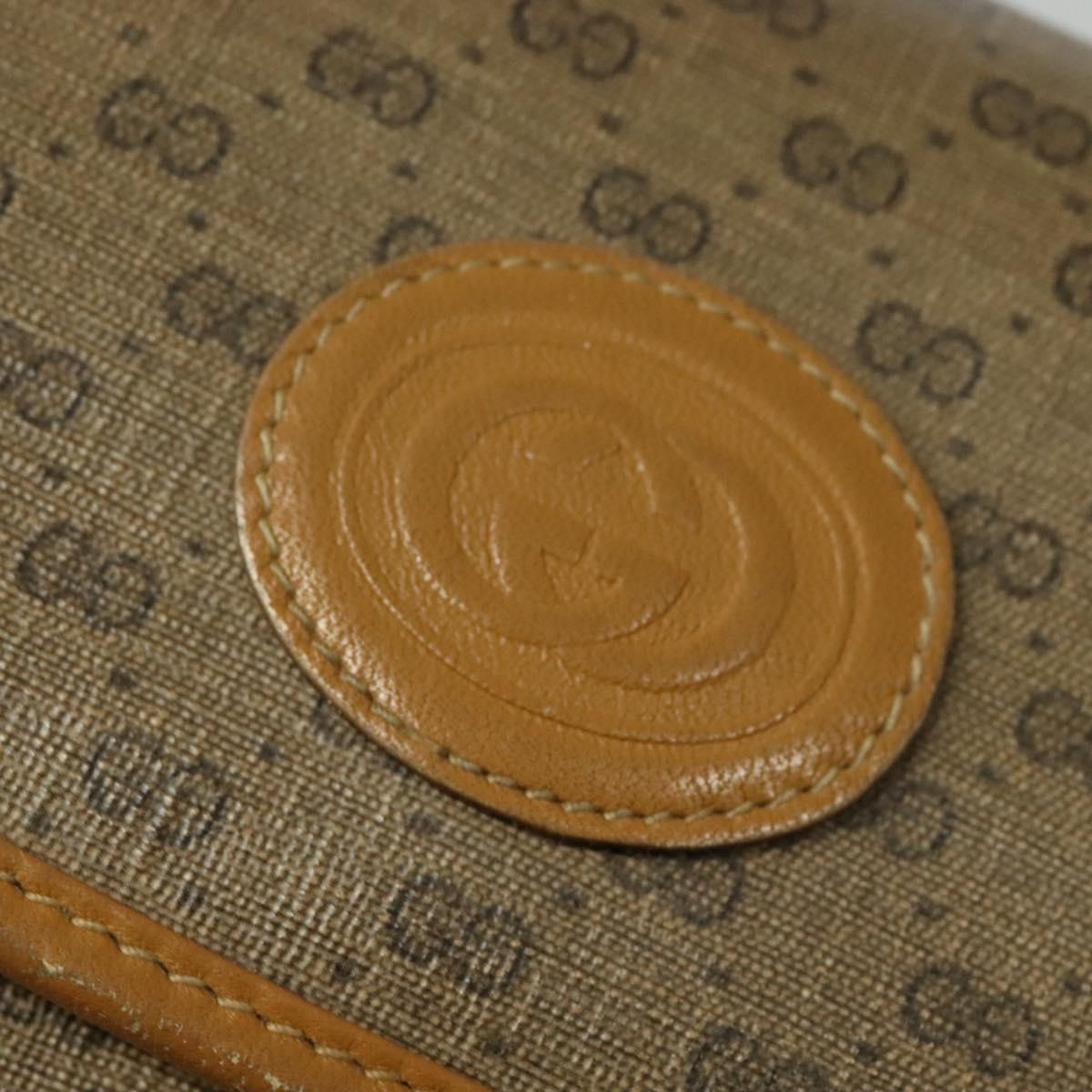 GUCCI Micro GG Supreme Shoulder Bag PVC Beige Gold 41 02 079 Auth 125755