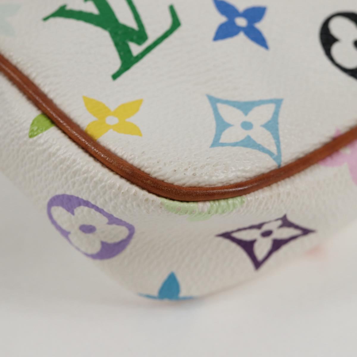 LOUIS VUITTON Multicolor Pochette Accessoires Pouch White M92649 LV Auth 125797V