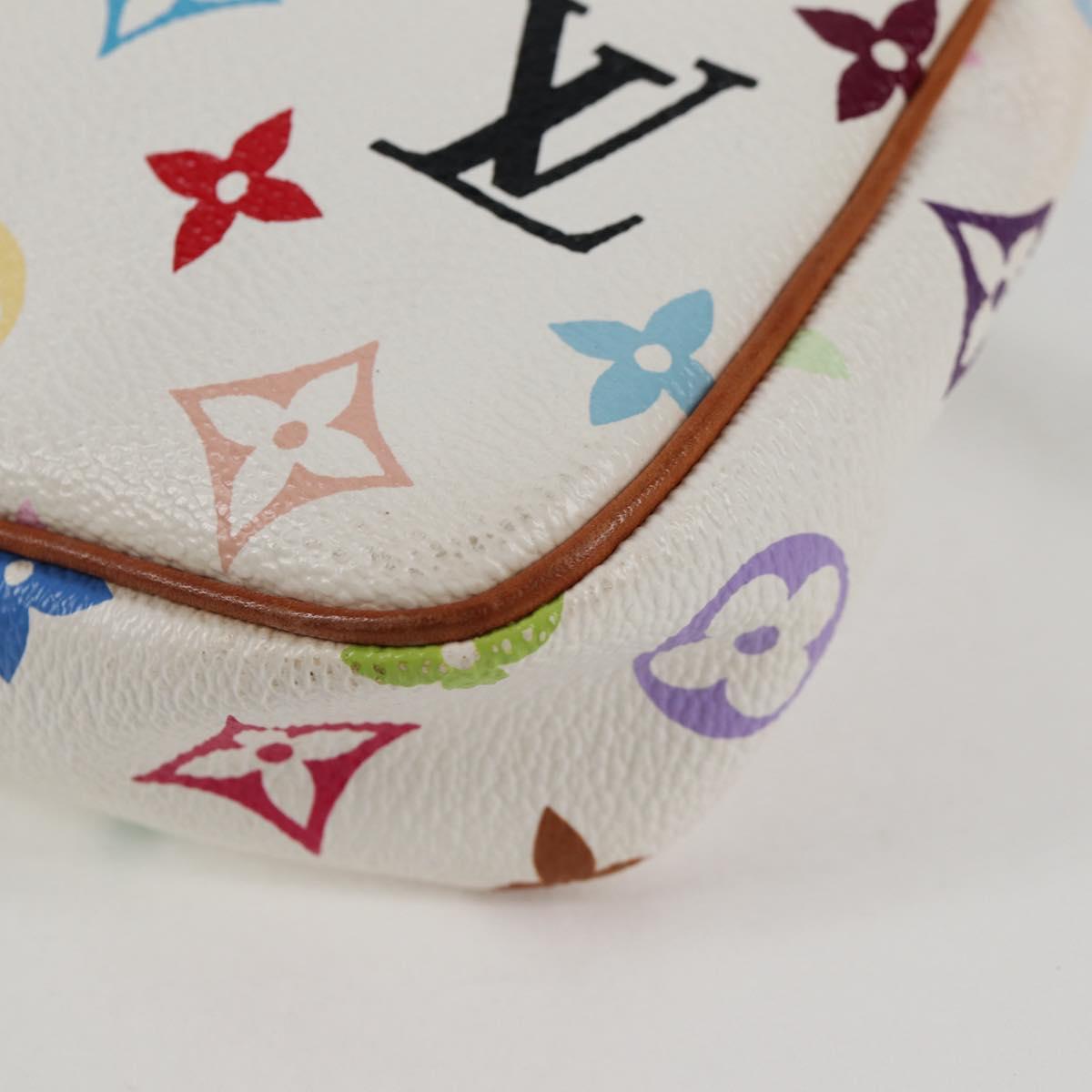 LOUIS VUITTON Multicolor Pochette Accessoires Pouch White M92649 LV Auth 125797V