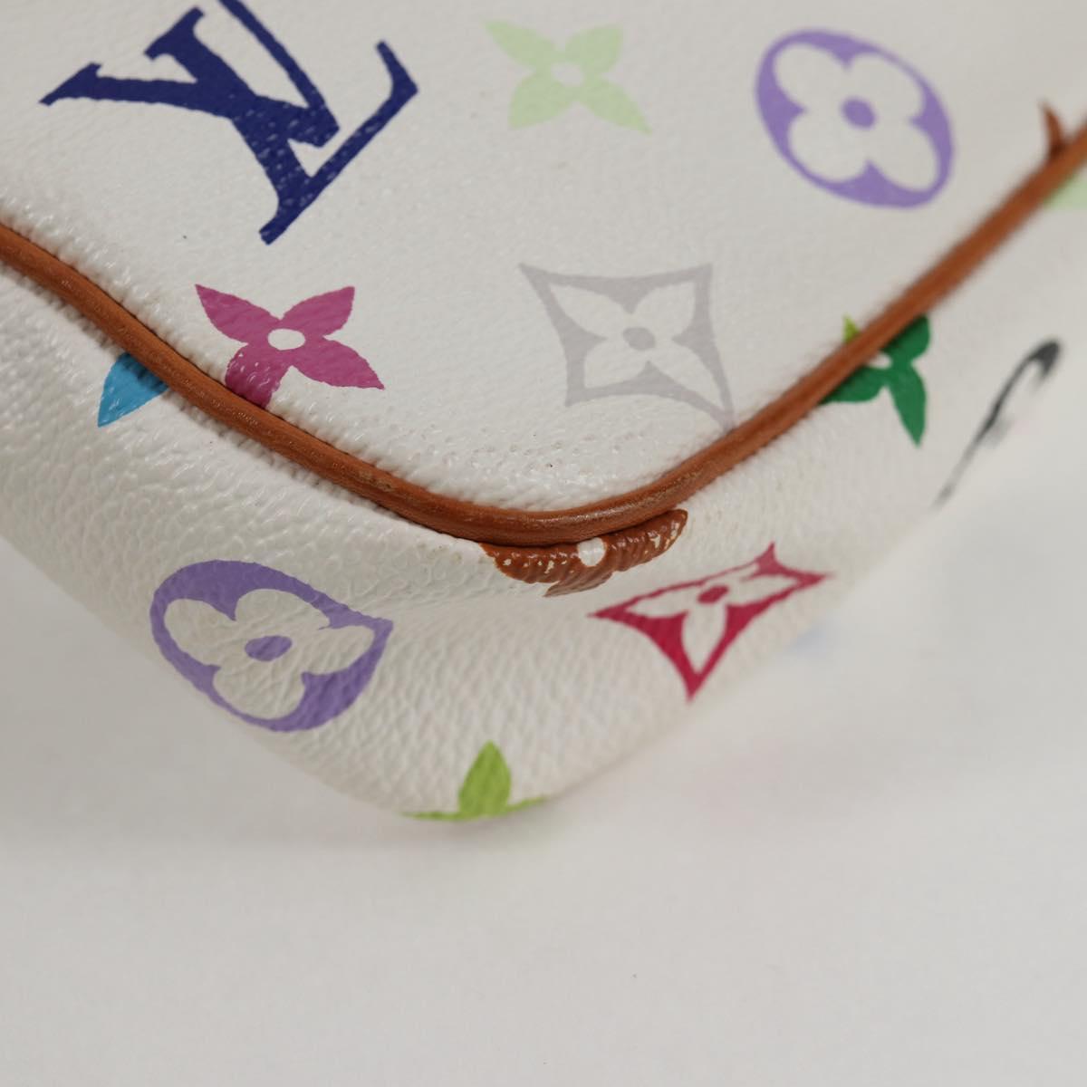 LOUIS VUITTON Multicolor Pochette Accessoires Pouch White M92649 LV Auth 125797V