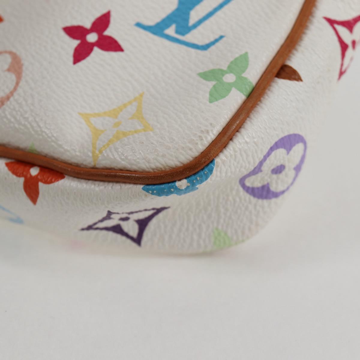 LOUIS VUITTON Multicolor Pochette Accessoires Pouch White M92649 LV Auth 125797V