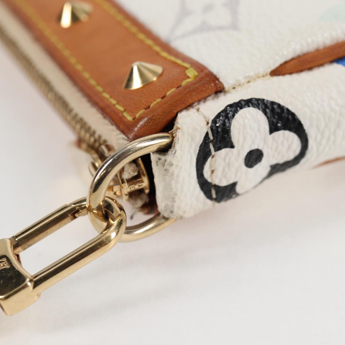 LOUIS VUITTON Multicolor Pochette Accessoires Pouch White M92649 LV Auth 125797V