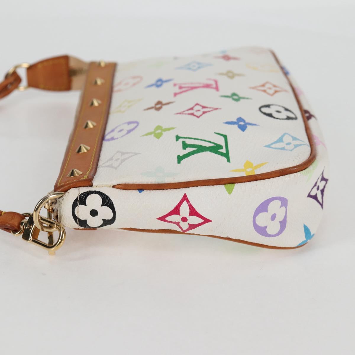 LOUIS VUITTON Multicolor Pochette Accessoires Pouch White M92649 LV Auth 125797V