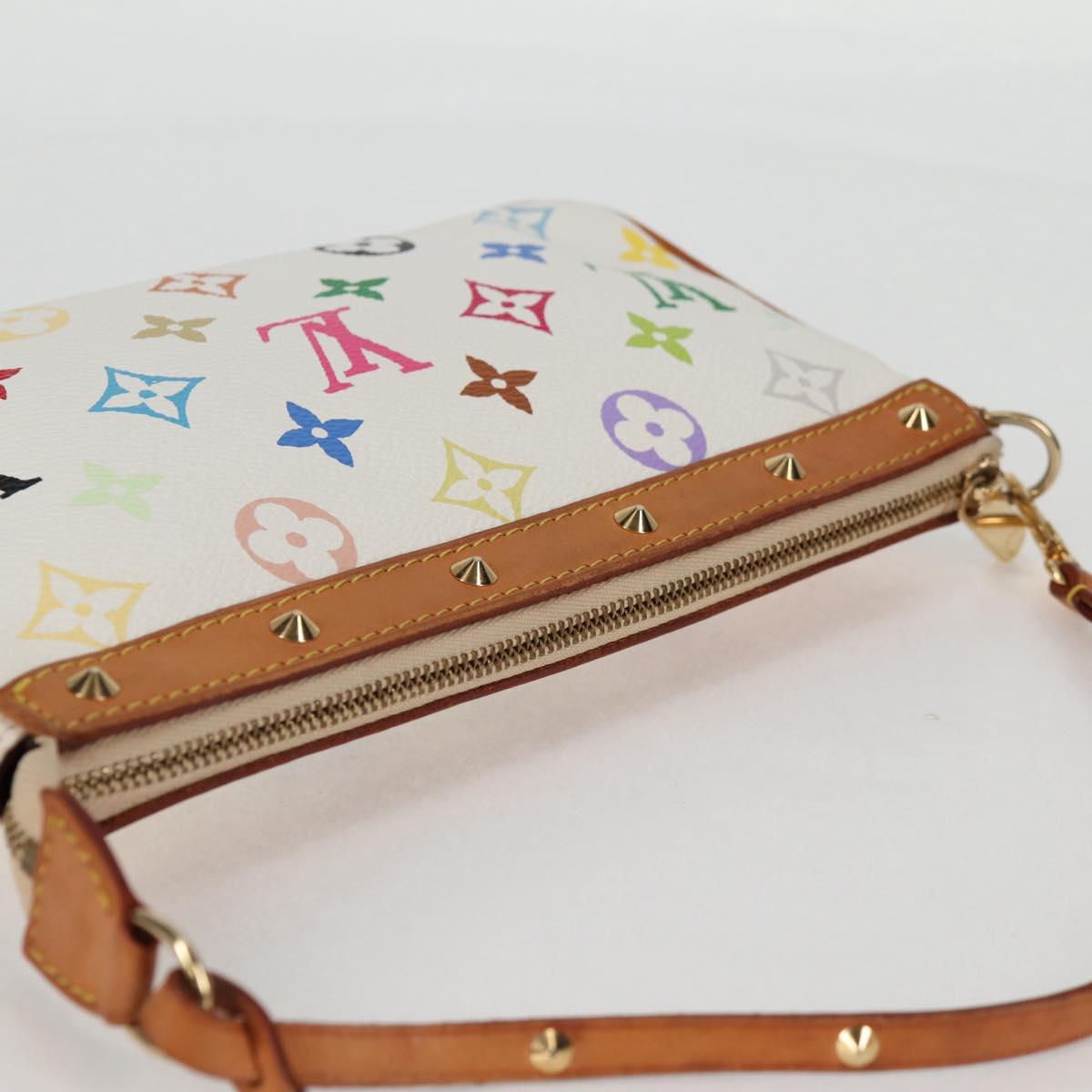 LOUIS VUITTON Multicolor Pochette Accessoires Pouch White M92649 LV Auth 125797V