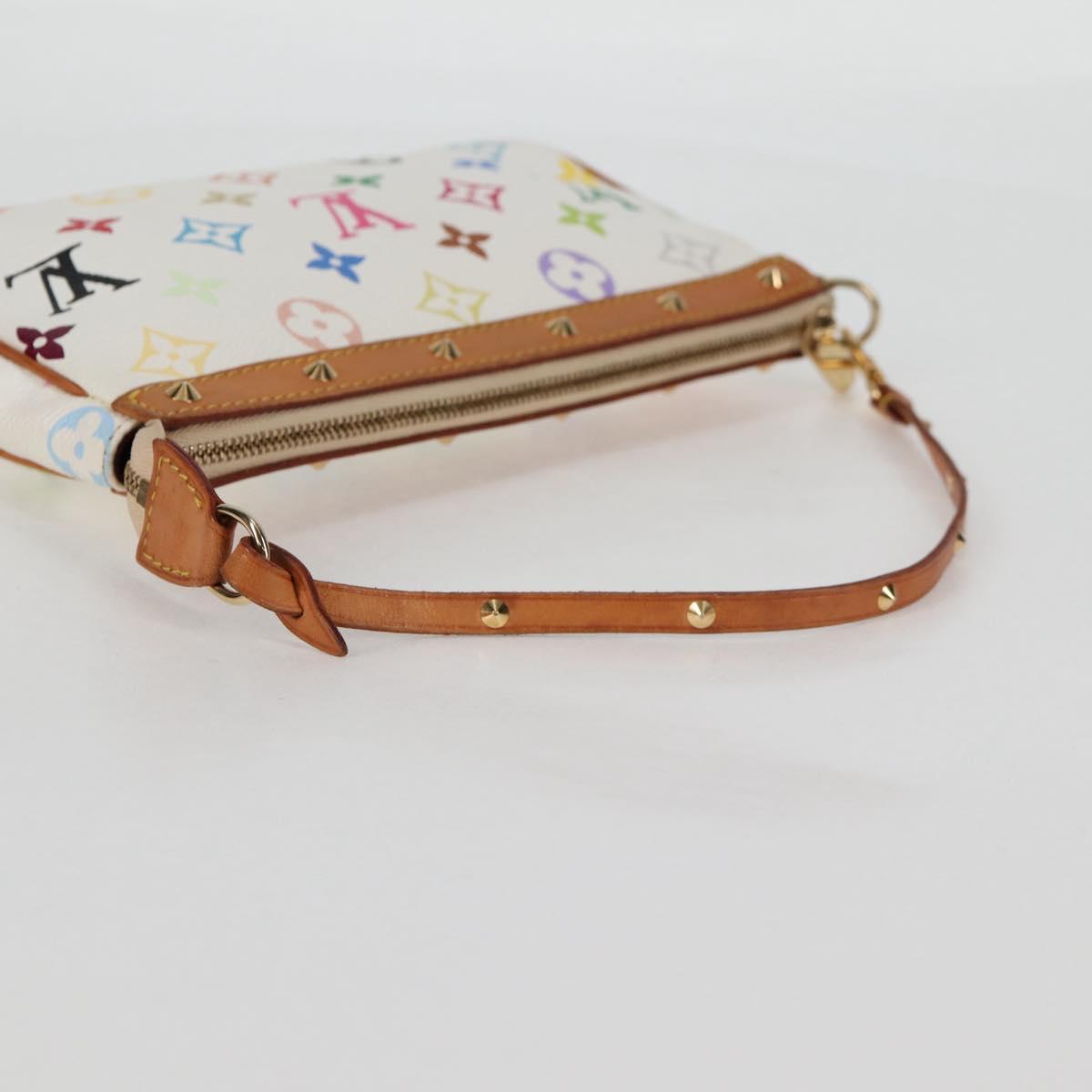 LOUIS VUITTON Multicolor Pochette Accessoires Pouch White M92649 LV Auth 125797V