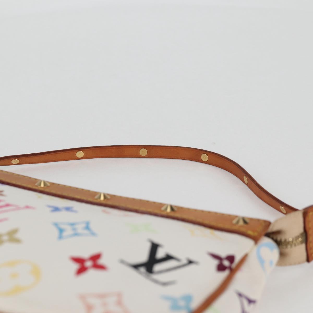 LOUIS VUITTON Multicolor Pochette Accessoires Pouch White M92649 LV Auth 125797V