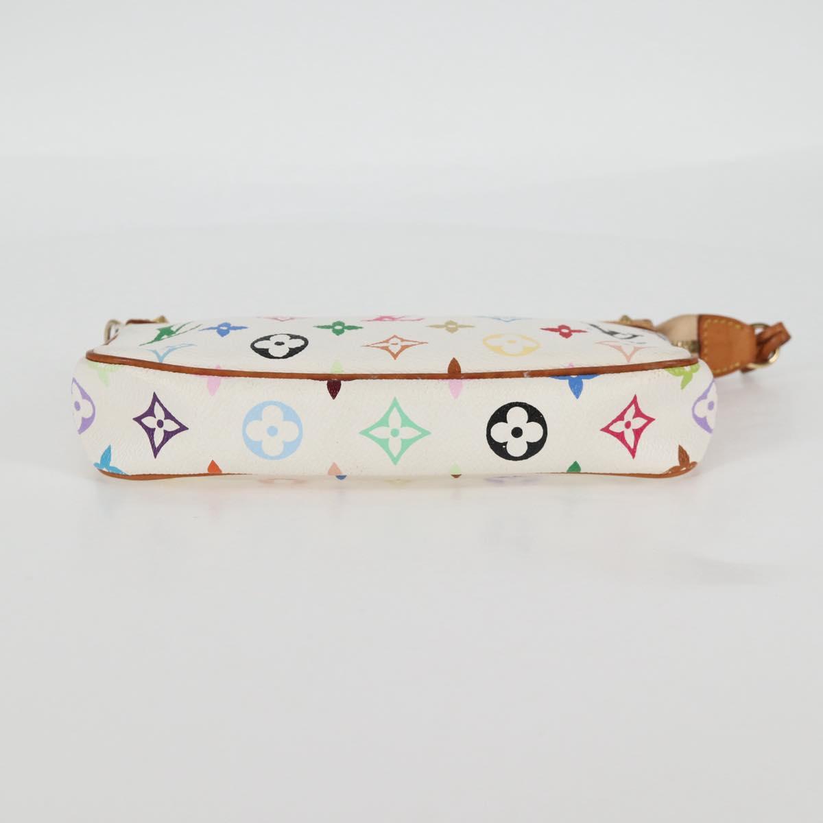 LOUIS VUITTON Multicolor Pochette Accessoires Pouch White M92649 LV Auth 125797V