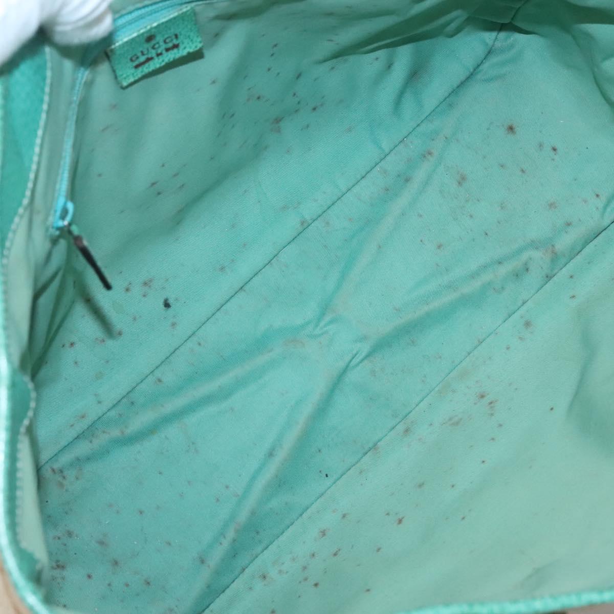 GUCCI GG Canvas Tote Bag Beige Green Silver 113017 Auth 125798