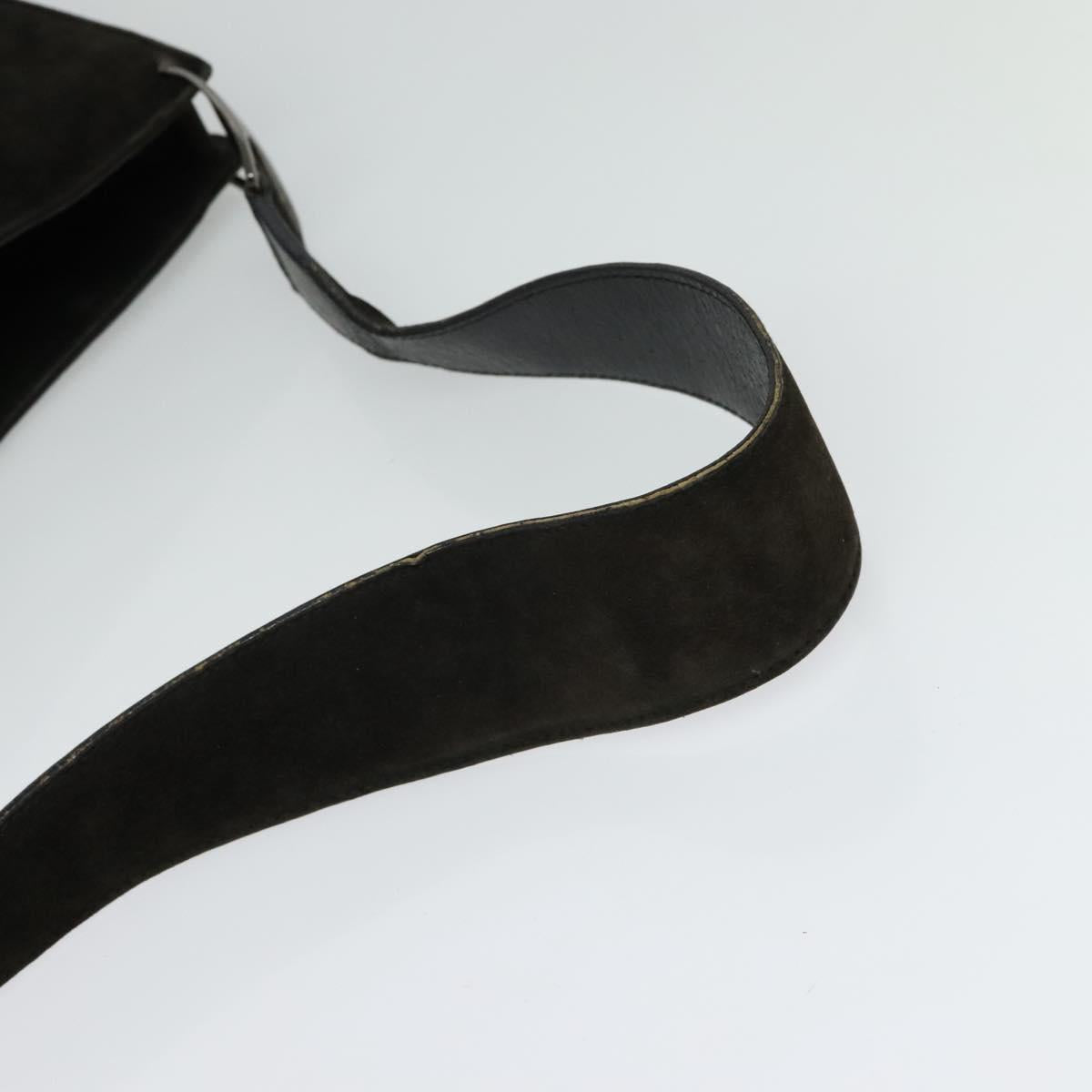 Salvatore Ferragamo Shoulder Bag Suede Dark Brown Auth 125799