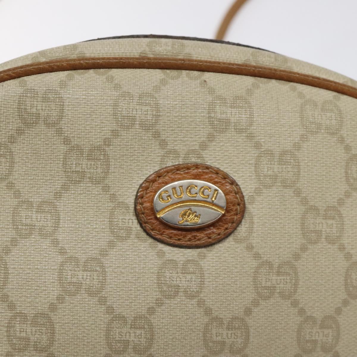GUCCI GG Plus Supreme Shoulder Bag PVC Ivory Gold Auth 125814