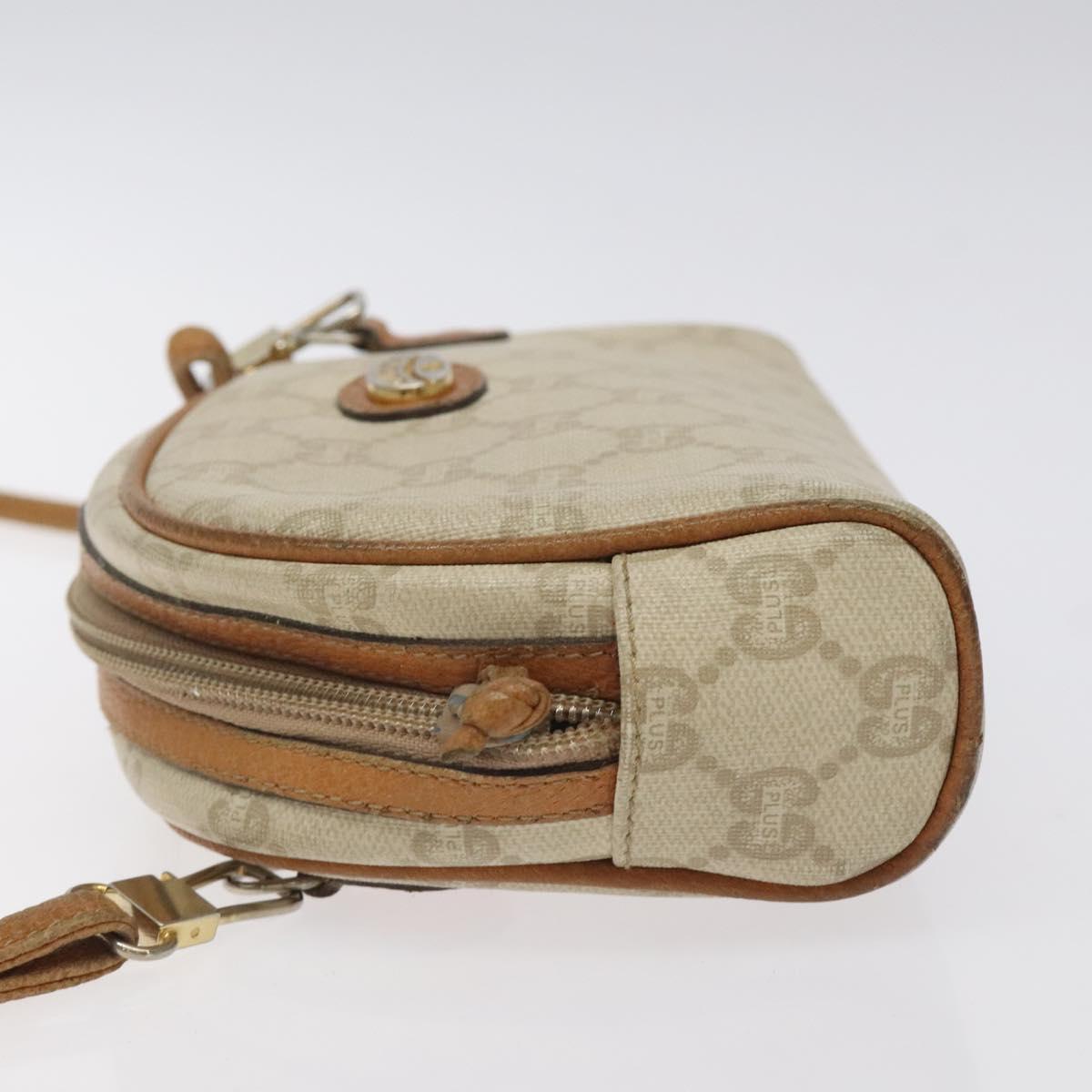 GUCCI GG Plus Supreme Shoulder Bag PVC Ivory Gold Auth 125814