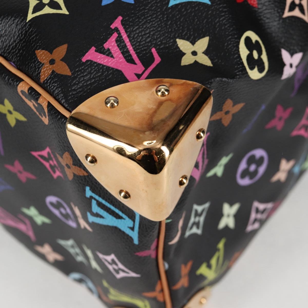 LOUIS VUITTON Monogram Multicolor Speedy 30 Hand Bag Black M92642 Auth 125838V