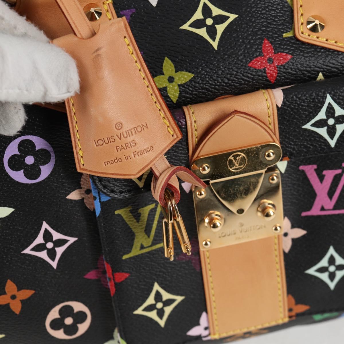 LOUIS VUITTON Monogram Multicolor Speedy 30 Hand Bag Black M92642 Auth 125838SAV