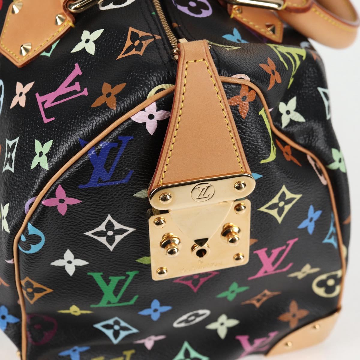 LOUIS VUITTON Monogram Multicolor Speedy 30 Hand Bag Black M92642 Auth 125838SAV
