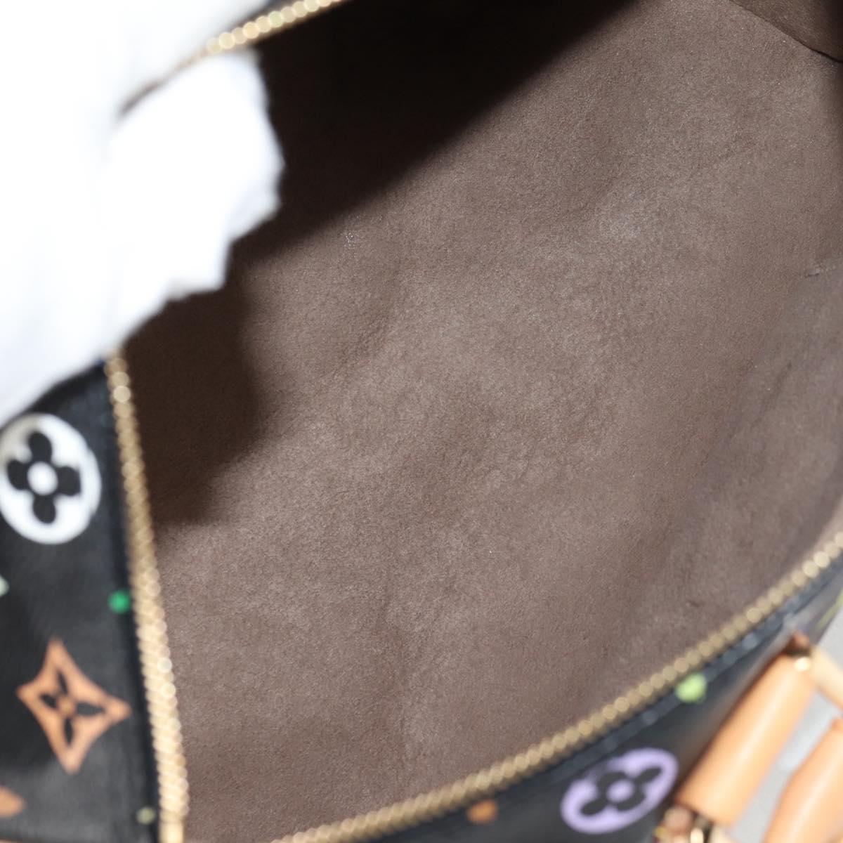 LOUIS VUITTON Monogram Multicolor Speedy 30 Hand Bag Black M92642 Auth 125838SAV