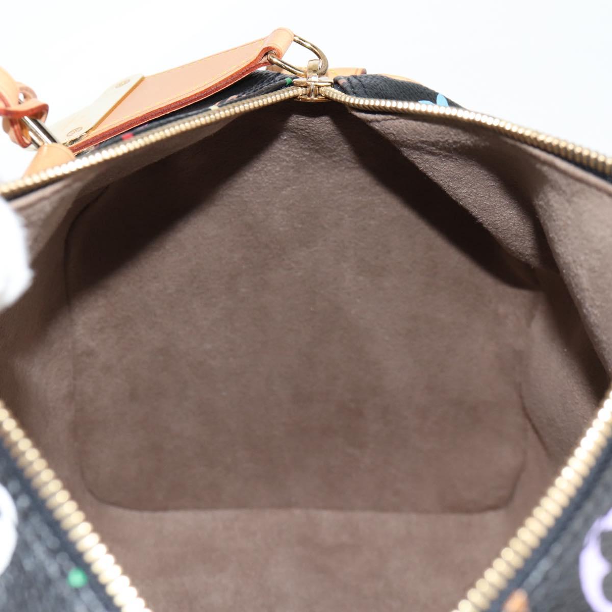 LOUIS VUITTON Monogram Multicolor Speedy 30 Hand Bag Black M92642 Auth 125838SAV