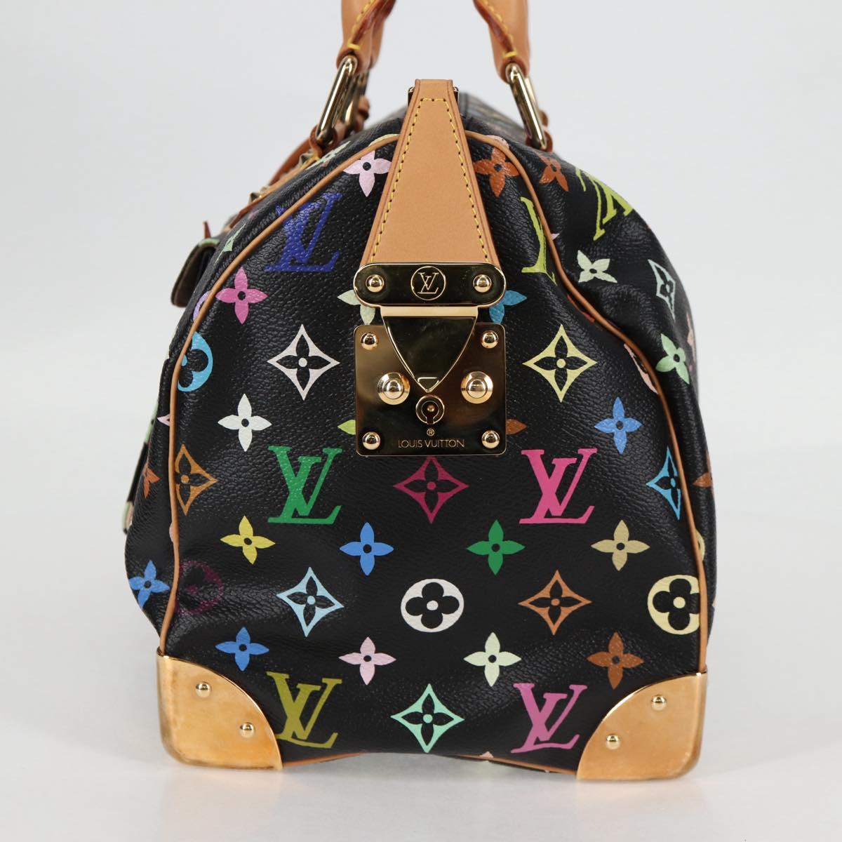 LOUIS VUITTON Monogram Multicolor Speedy 30 Hand Bag Black M92642 Auth 125838SAV