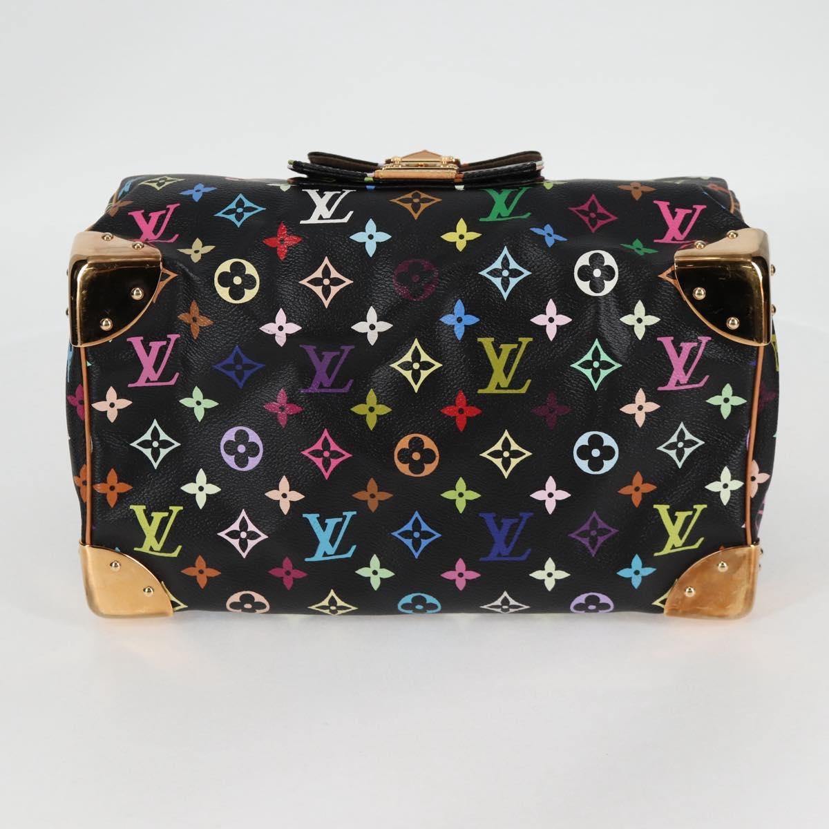 LOUIS VUITTON Monogram Multicolor Speedy 30 Hand Bag Black M92642 Auth 125838SAV