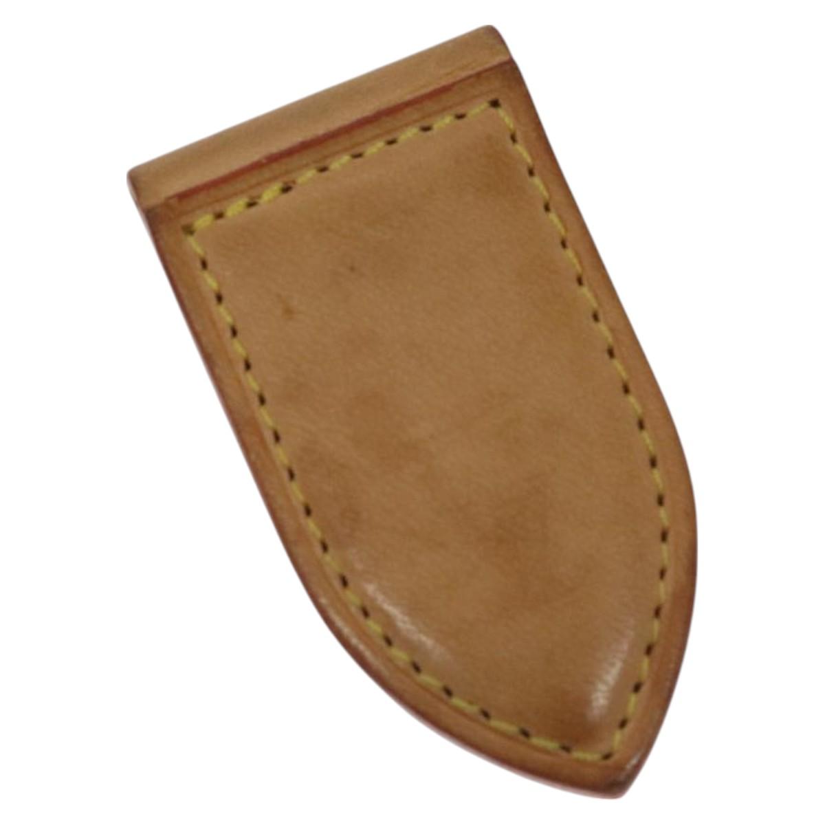 LOUIS VUITTON Pansu Abie Money Clip Leather Beige M64692 LV Auth 125842