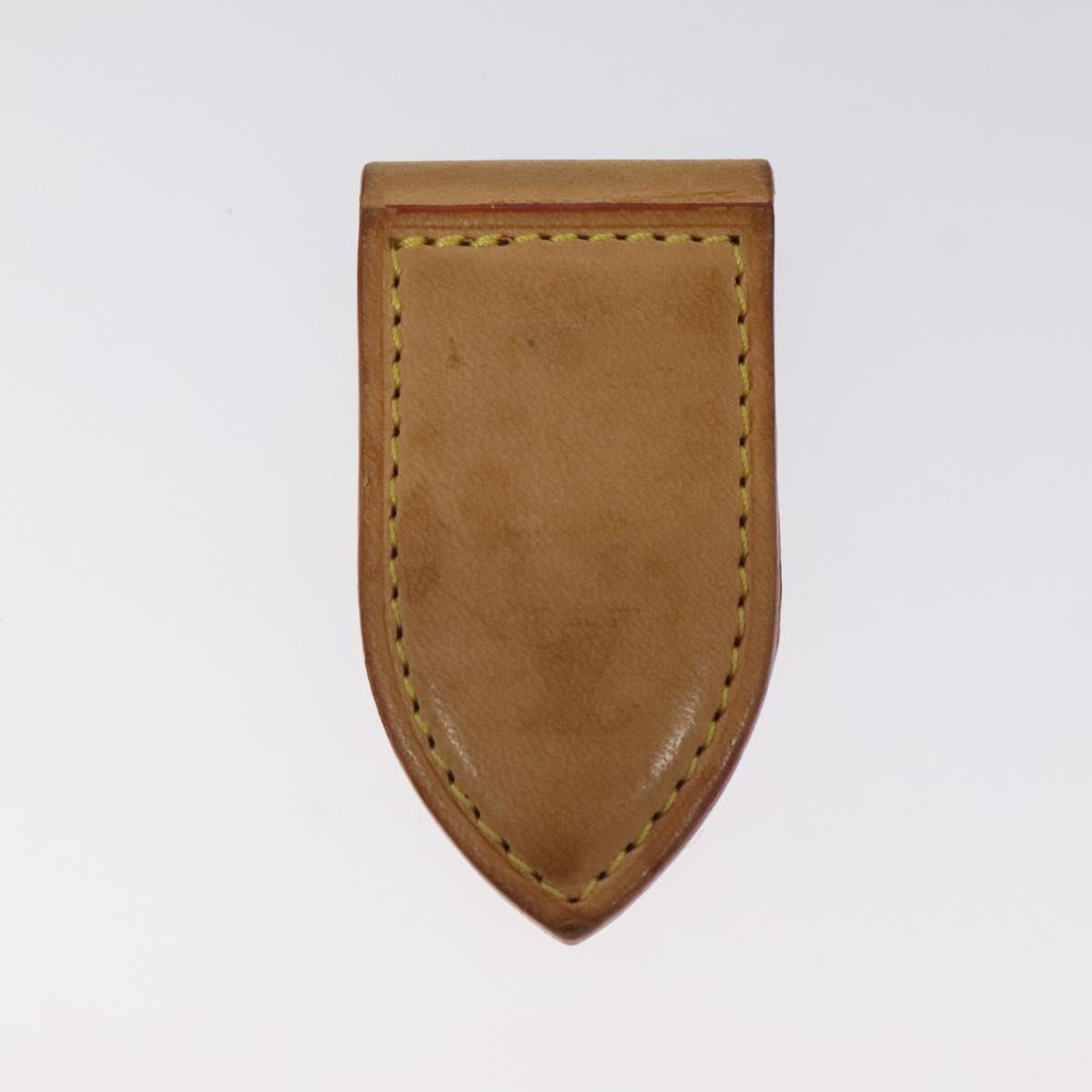 LOUIS VUITTON Pansu Abie Money Clip Leather Beige M64692 LV Auth 125842