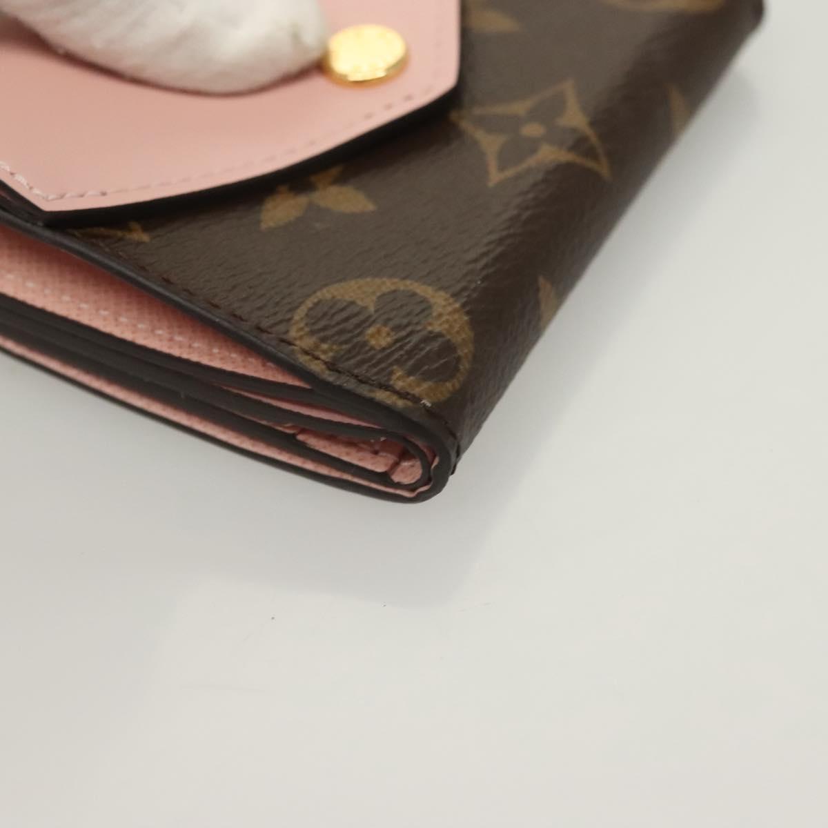 LOUIS VUITTON Monogram Portefeuille Zoe Wallet Pink M62933 LV Auth 125843