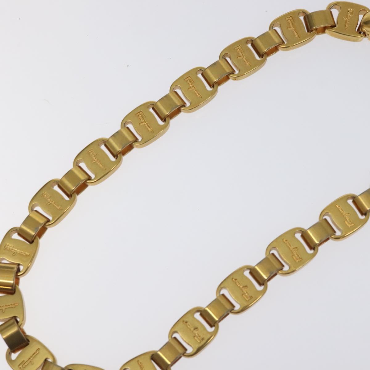 Salvatore Ferragamo Necklace metal Gold Auth 125846