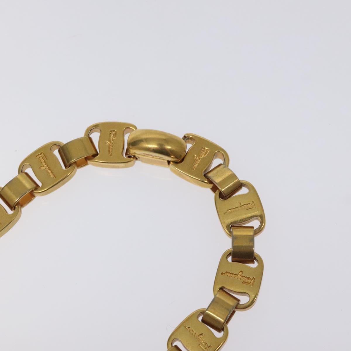 Salvatore Ferragamo Necklace metal Gold Auth 125846