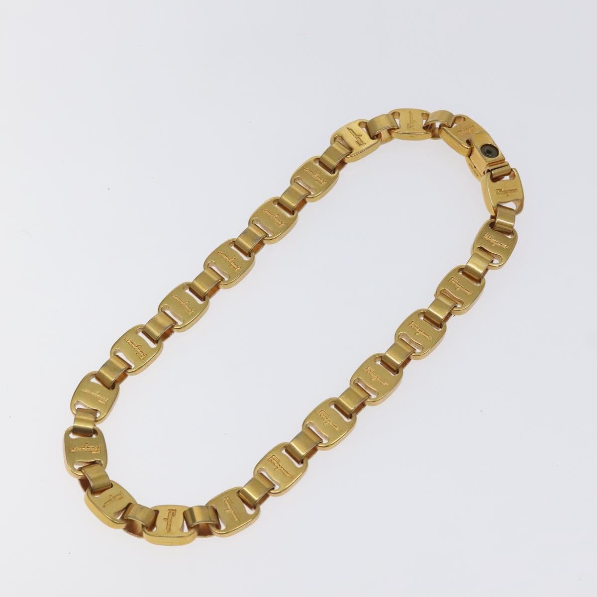 Salvatore Ferragamo Necklace metal Gold Auth 125846