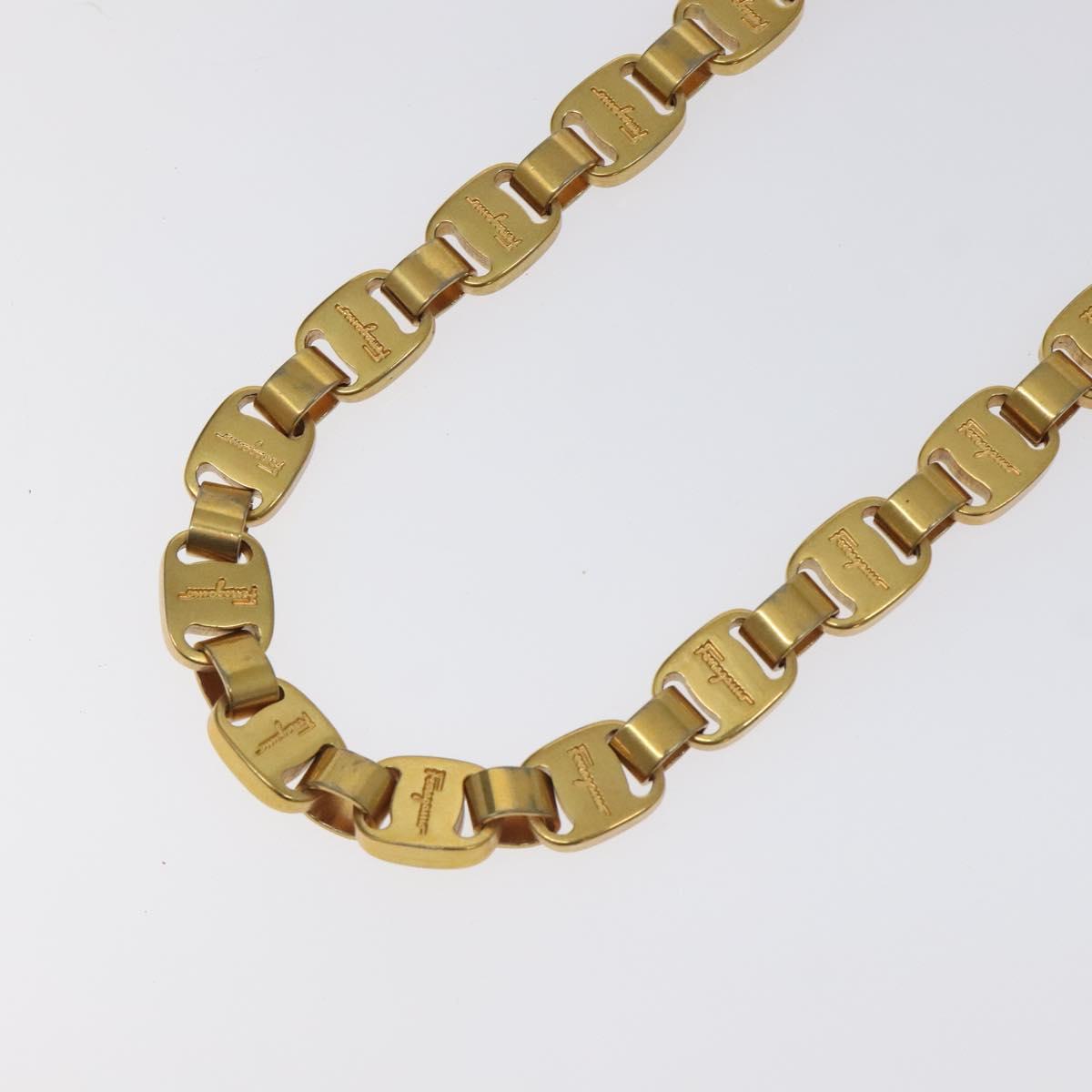 Salvatore Ferragamo Necklace metal Gold Auth 125846