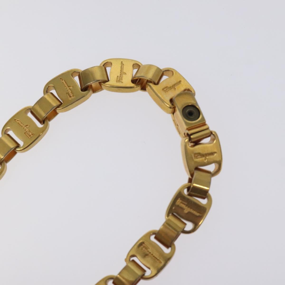 Salvatore Ferragamo Necklace metal Gold Auth 125846