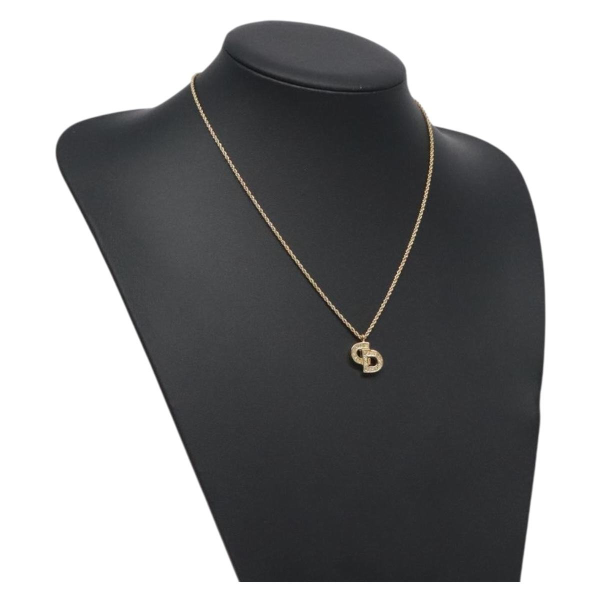 Christian Dior Necklace metal Gold Auth 125848