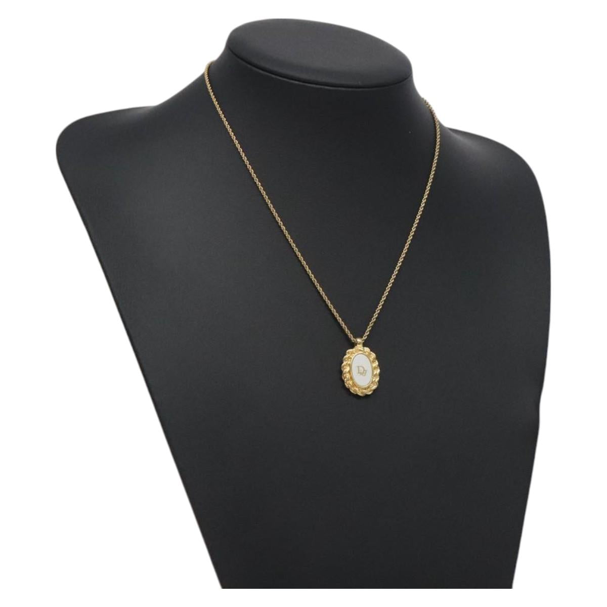 Christian Dior Necklace metal Gold Auth 125856