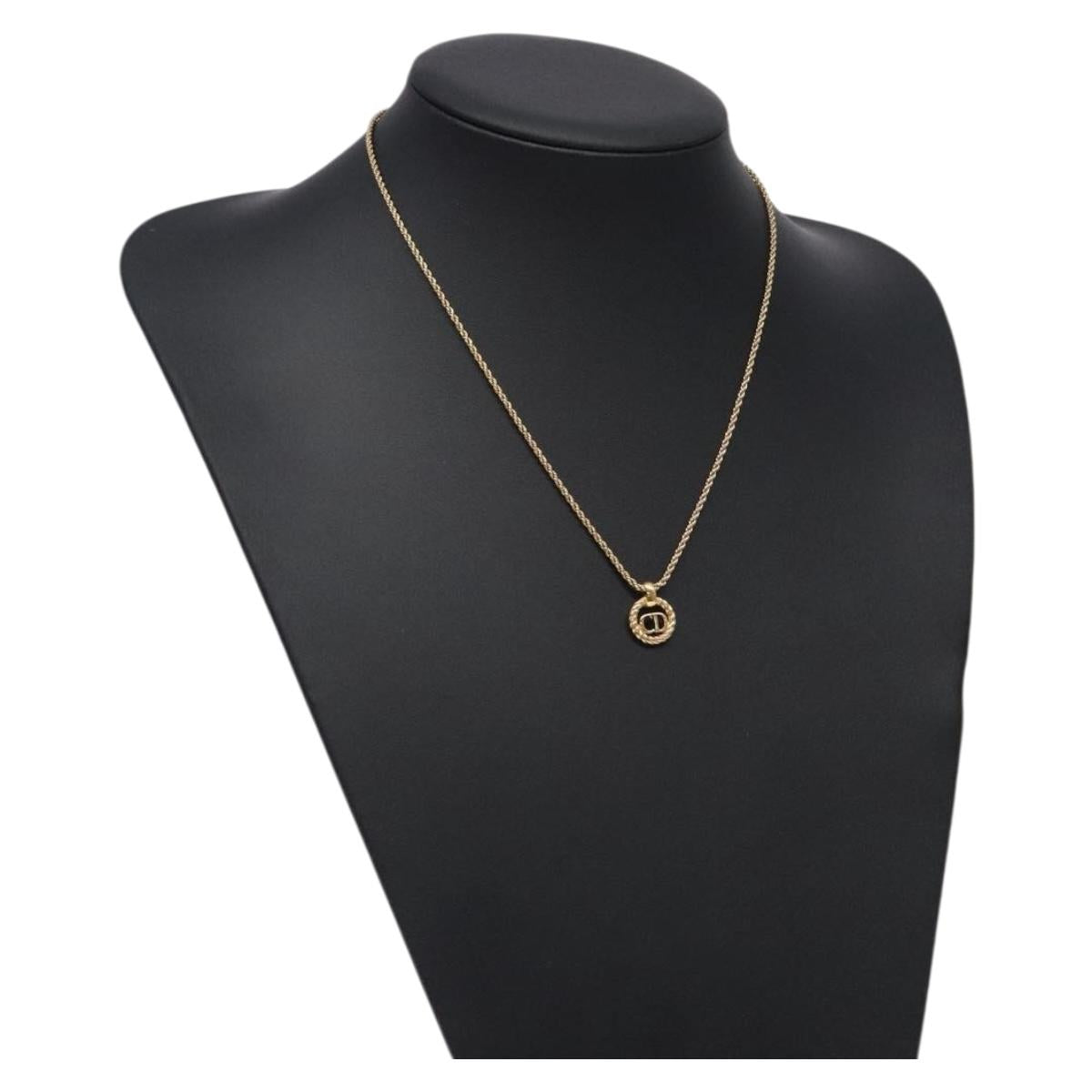 Christian Dior Necklace metal Gold Tone Auth 125888