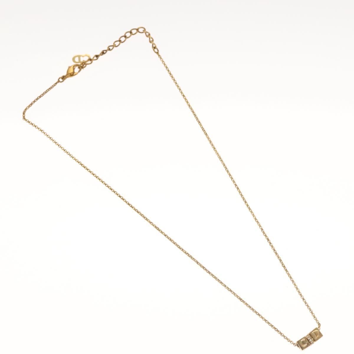 Christian Dior Necklace metal Gold Tone Auth 125890